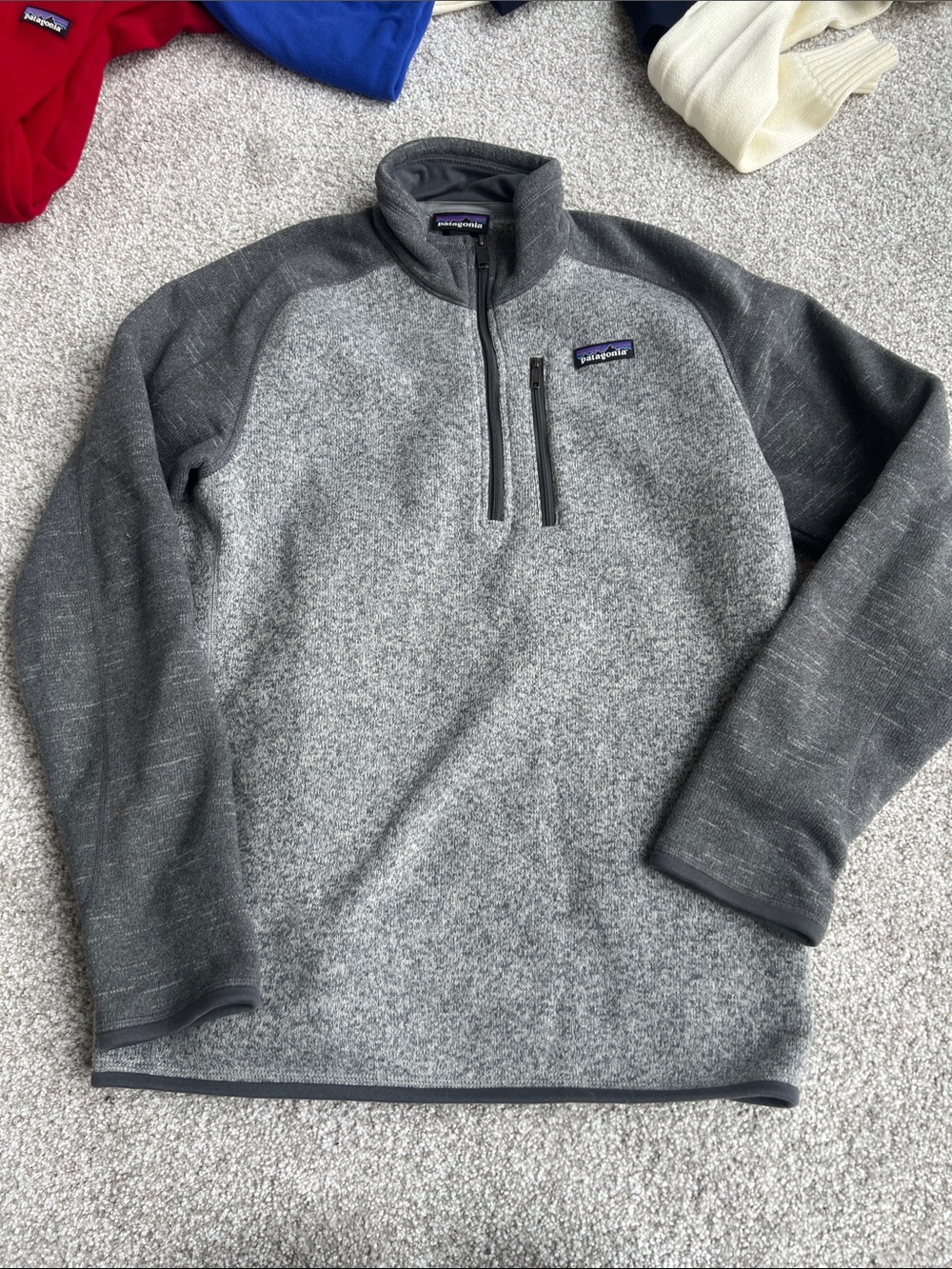 Patagonia Gray Two-Tone Quarter-Zip Fleece Pullover